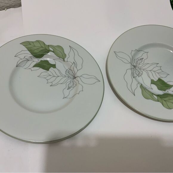 2 Block Spal 6” BREAD & BUTTER Plate Poinsettia Christmas Mary Lou Goertzen - Picture 6 of 7